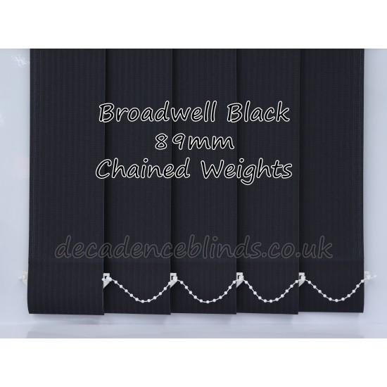 Broadwell Black Replacement Vertical Blind Slat 89mm Wide