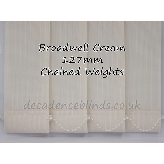Broadwell Cream Replacement Vertical Blind Slat 127mm 5" Wide