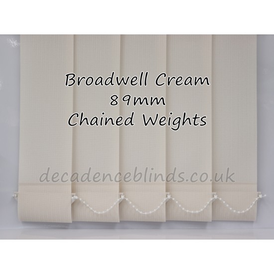 Broadwell Cream Replacement Vertical Blind Slat 89mm Wide