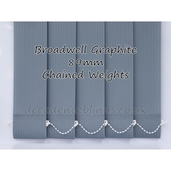Broadwell Graphite Grey Replacement Vertical Blind Slat 89mm Wide