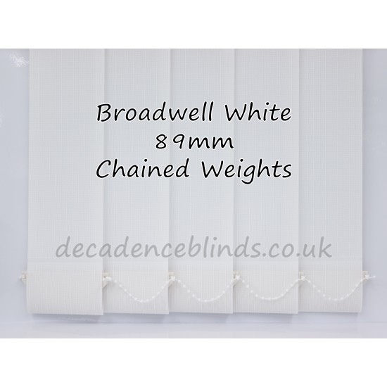 Broadwell White Replacement Vertical Blind Slat 89mm Wide
