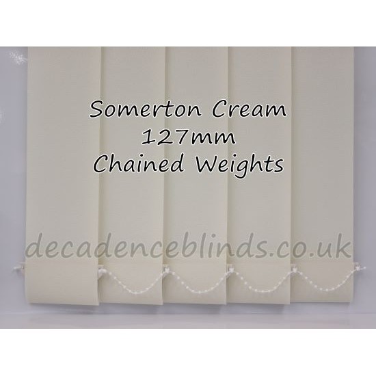 Somerton Cream Replacement Vertical Blind Slat 127mm 5" Wide