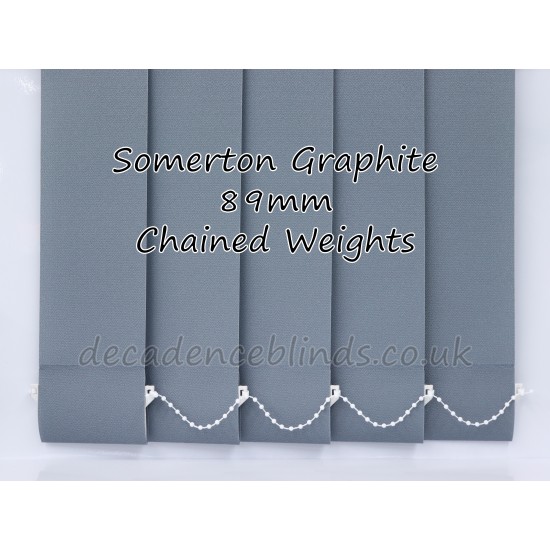 Somerton Plain Graphite Grey Replacement Vertical Blind Slat 89mm Wide