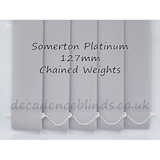 Somerton Platinum Light Grey Replacement Vertical Blind Slat 127mm 5" Wide