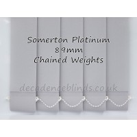 Somerton Plain Platinum Light Grey Replacement Vertical Blind Slat 89mm Wide