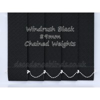 Windrush Black Replacement Vertical Blind Slat 89mm Wide