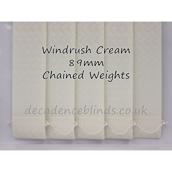 Windrush Vanilla Cream Replacement Vertical Blind Slat 89mm Wide