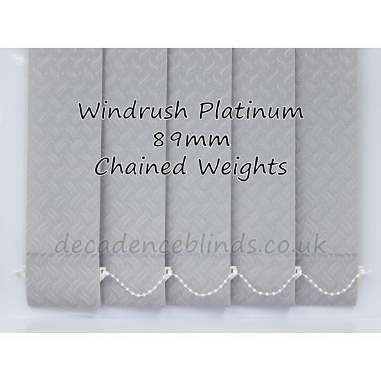 WINDRUSH PLATINUM VERTICAL BLIND REPLACEMENT SLATS 89mm 3.5" WIDE Light Grey 