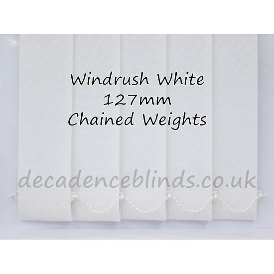 Windrush White Replacement Vertical Blind Slat 127mm 5" Wide
