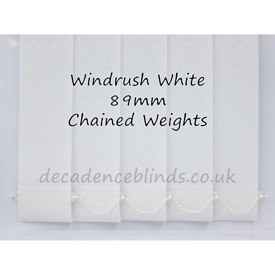 Windrush Snowdrop White Replacement Vertical Blind Slat 89mm Wide